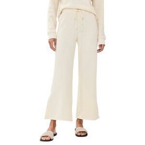 NWT LNA Skate Sweatpants Joggers Womens XL Cream Ivory Fleece Split Cuffs NEW